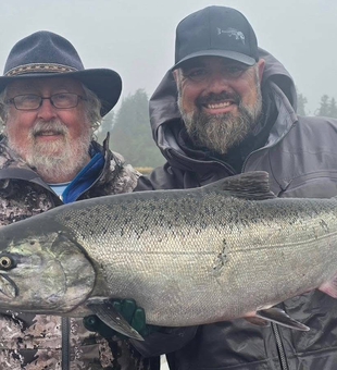 Nice Coho Salmon caught deep sea trolling in clear conditions!