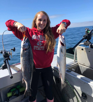 Great day of deep sea trolling in Winchester Bay with perfect clear conditions!
