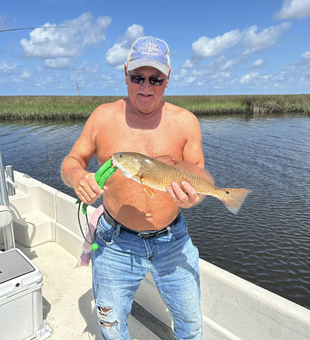 Redfish on and sun shining