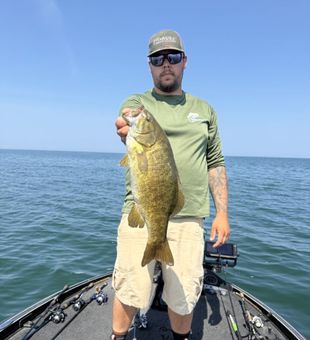 Big bass catch in Erie, Pennsylvania freshwater fishing excursion