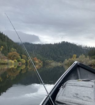 Calm river fishing.