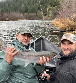Nice steelhead catch on the river!