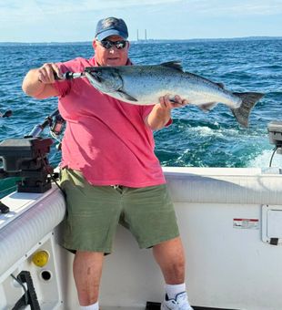 Beautiful Chinook salmon caught in Oswego NY waters!