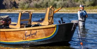 River Rock Outfitters Sunburst Driftboat custom wood Boat