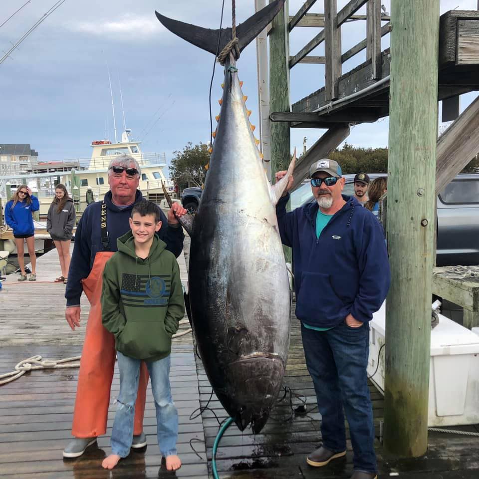 Monster bluefin tuna caught in Manteo NC waters!