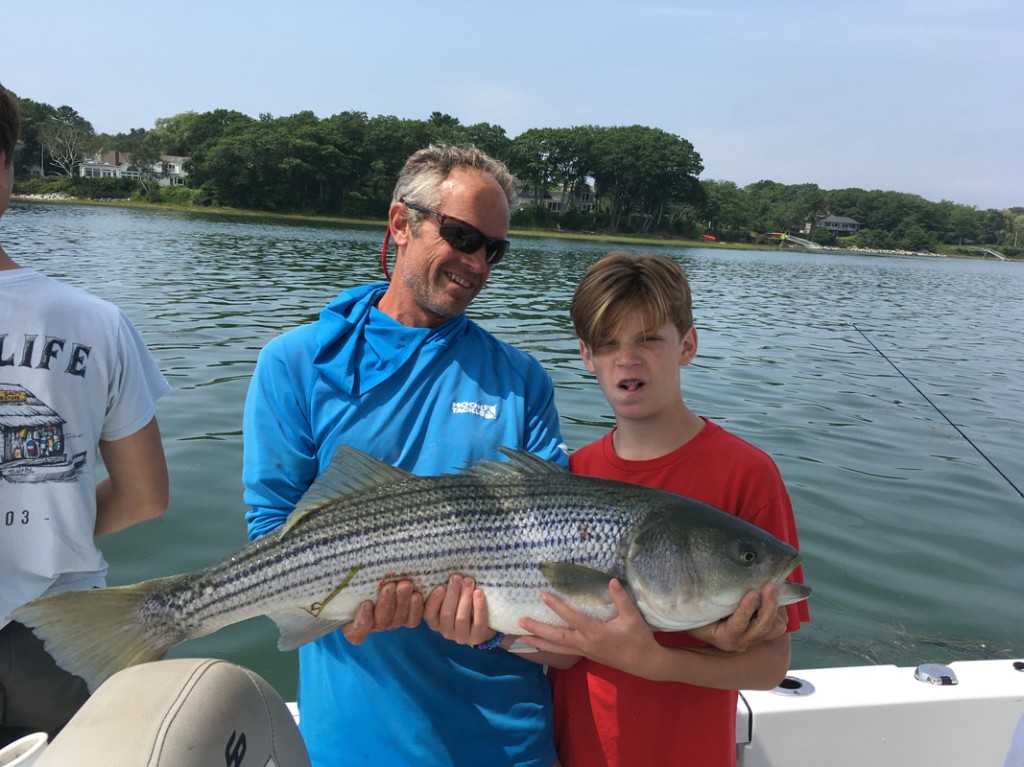 Fun fishing day with kids in Freeport, Maine