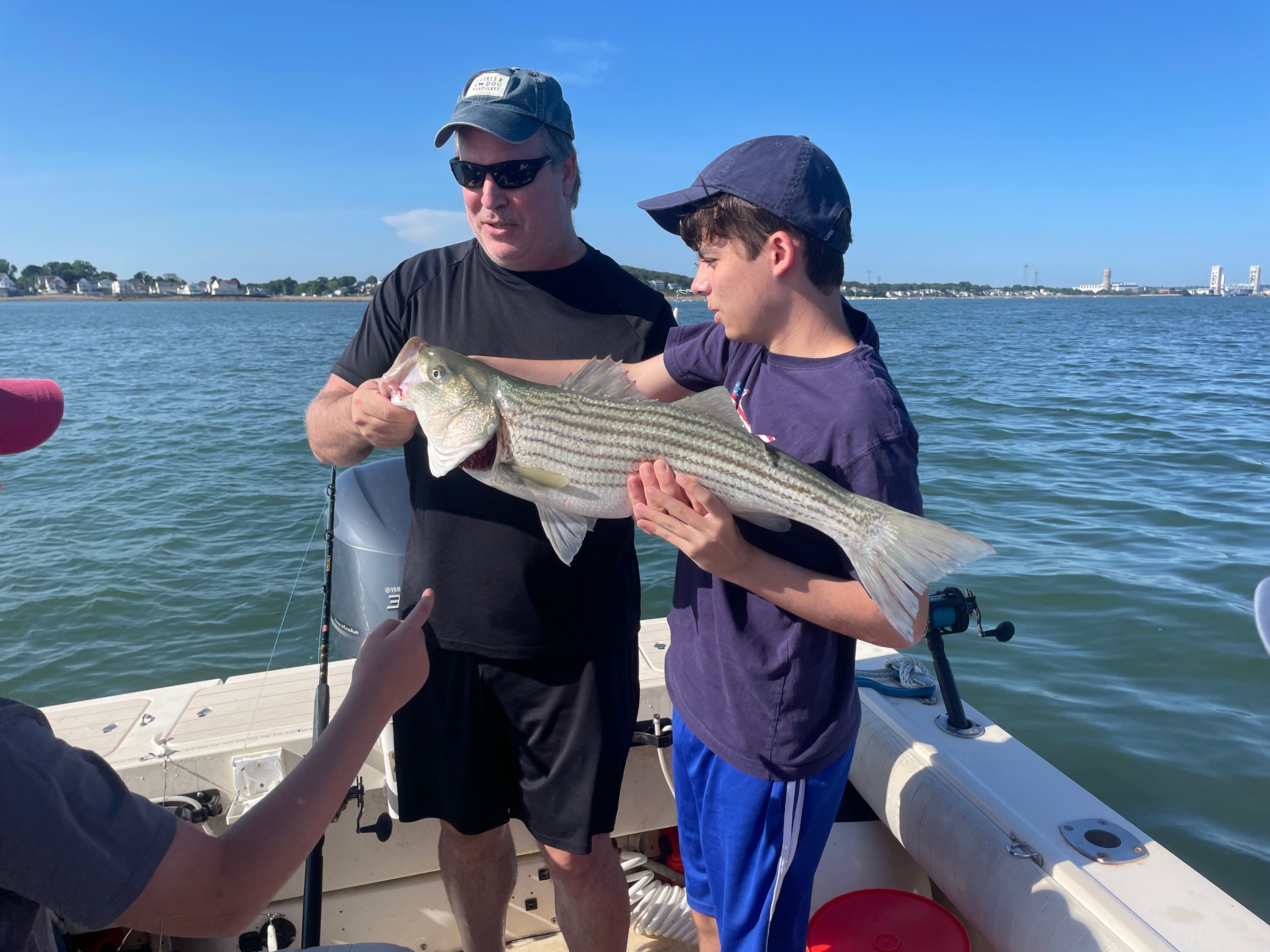 Nice Hingham striped bass from today's charter!