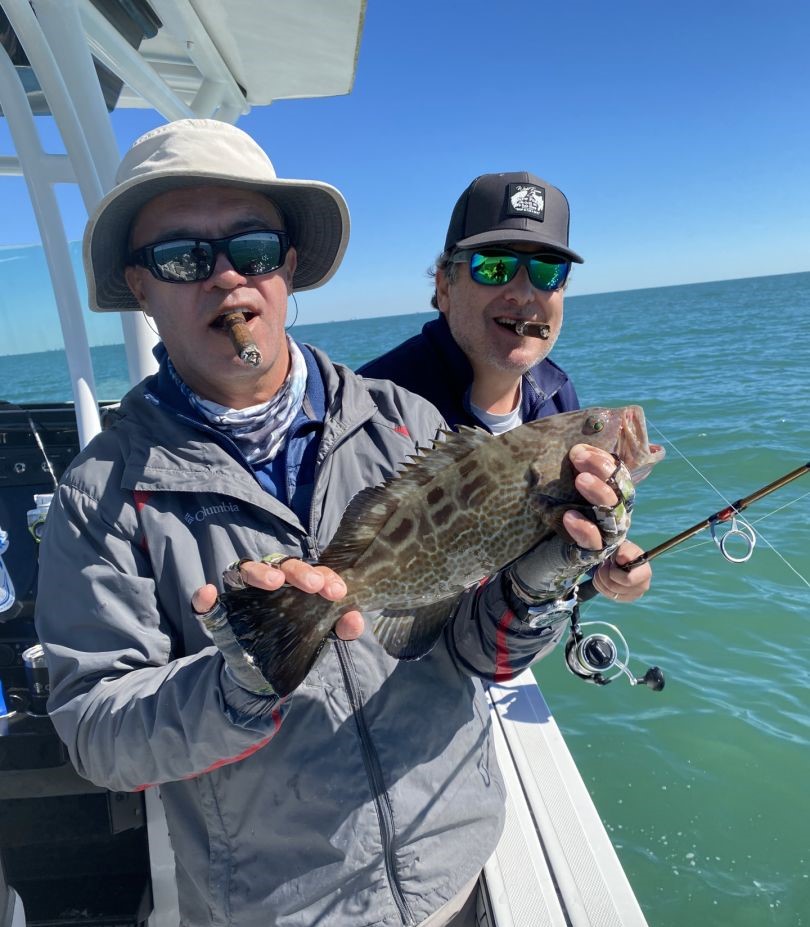 Chunky grouper bite