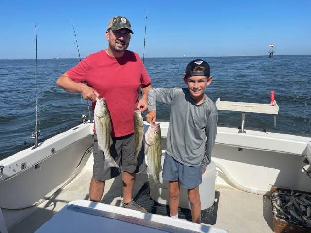 Great striped bass action in Grasonville MD!