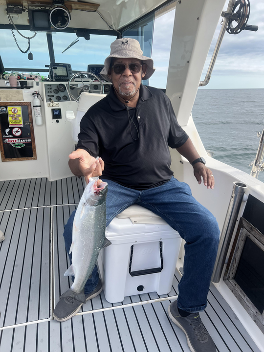Beautiful Lake Ontario Coho salmon caught trolling!