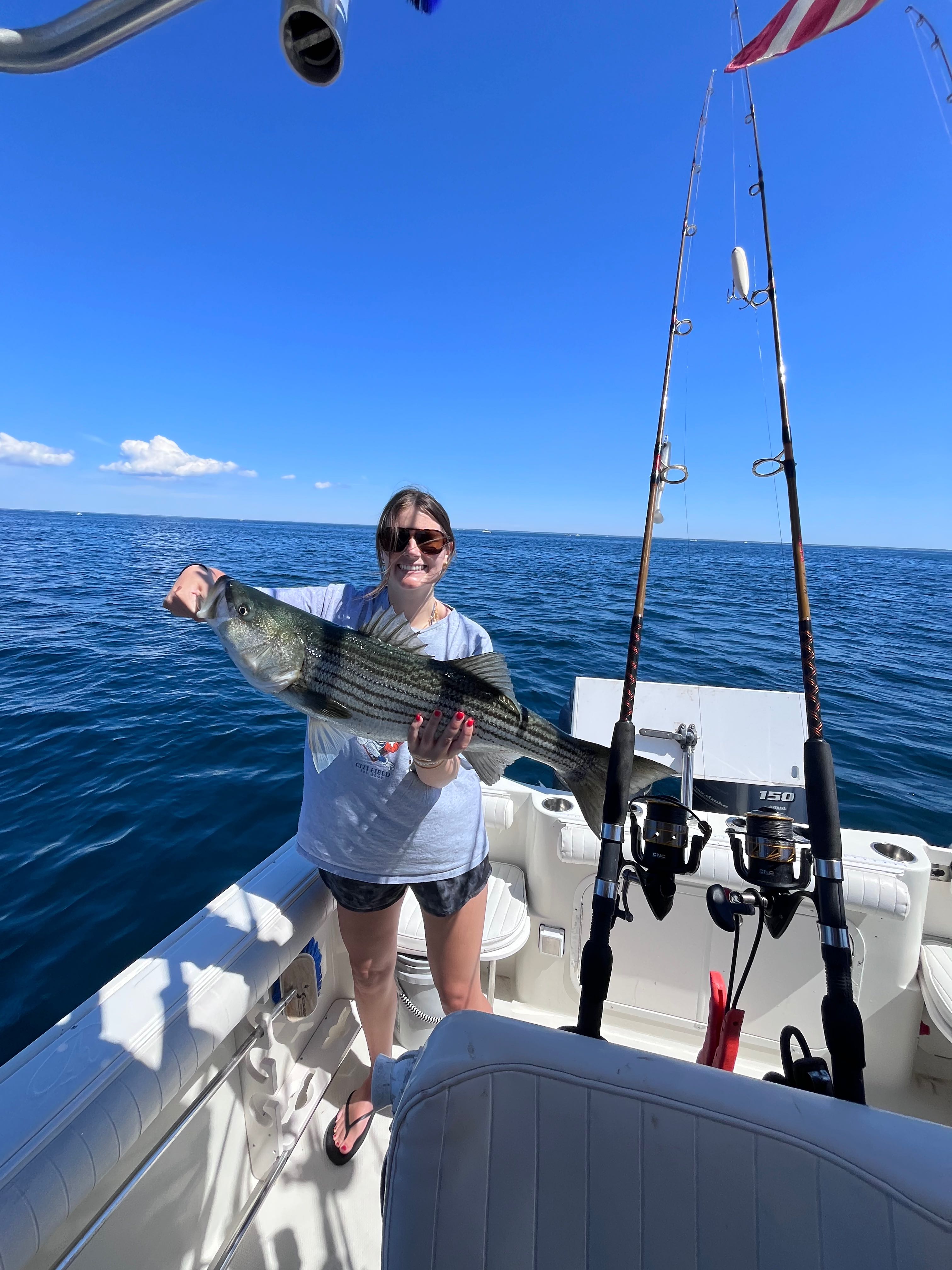 Beautiful East Dennis striped bass from today's charter!