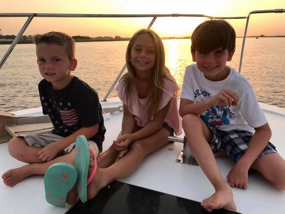 Kids enjoying an inshore fishing trip