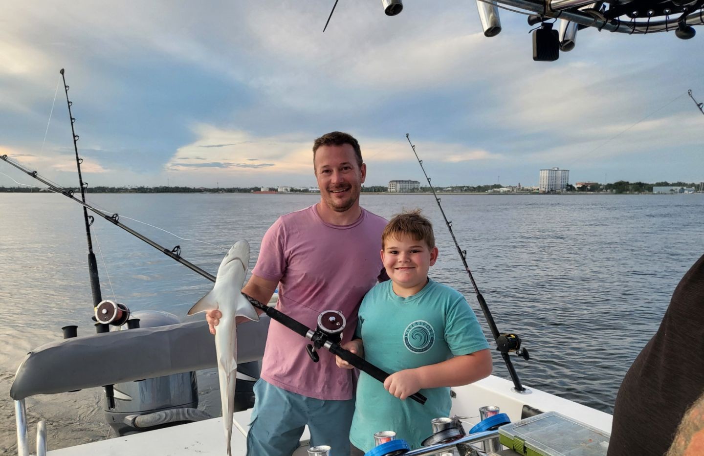 Perfect sunrise to catch Shark