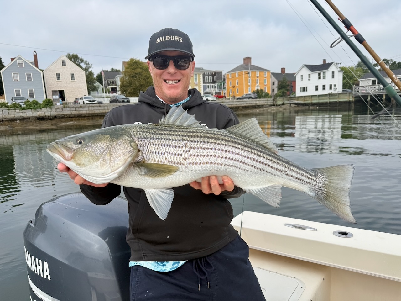 Beautiful Portsmouth NH striped bass makes for perfect day!