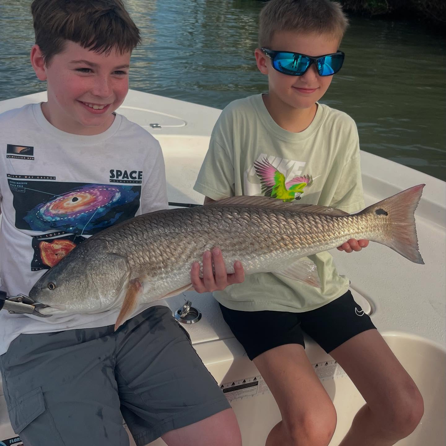 Nice Largo FL redfish brought to the boat!