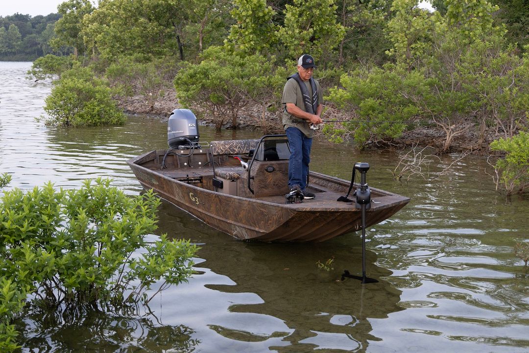 Focused bass fishing setup on a rugged G3 boat!