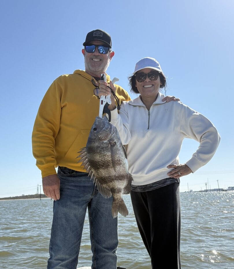 Solid Galveston Bay black drum catch.