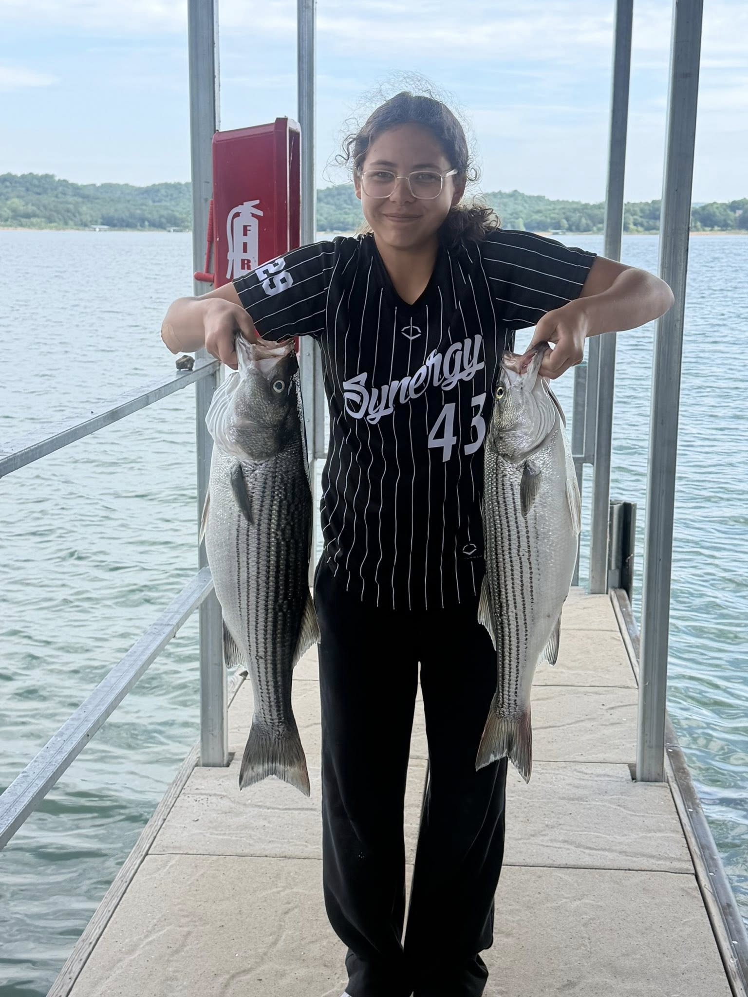 Striped bass pulling drag