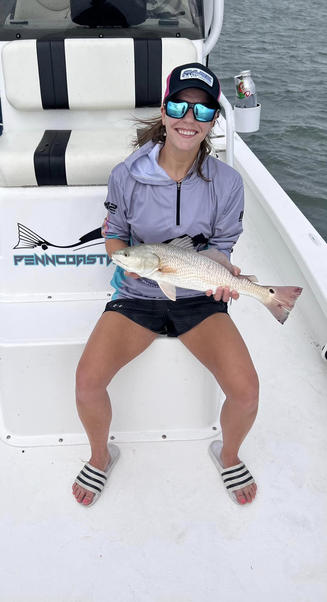 Reeling in redfish at Port Aransas.