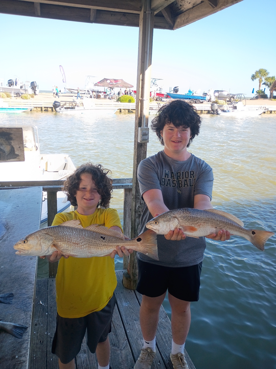 Double redfish success in Galveston waters!
