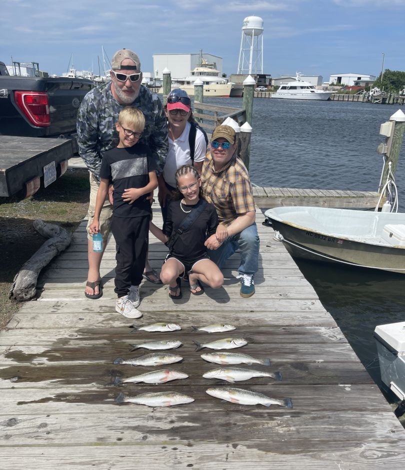 Family fishing fun in the Wanchese, NC sounds today.