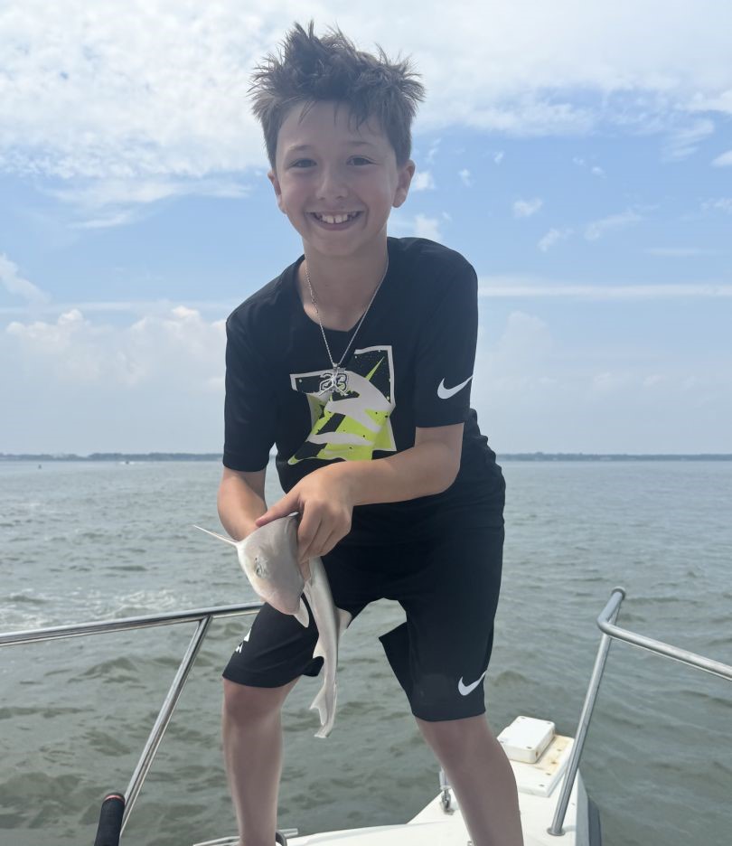 Cool bonnethead shark catch on a bay fishing trip