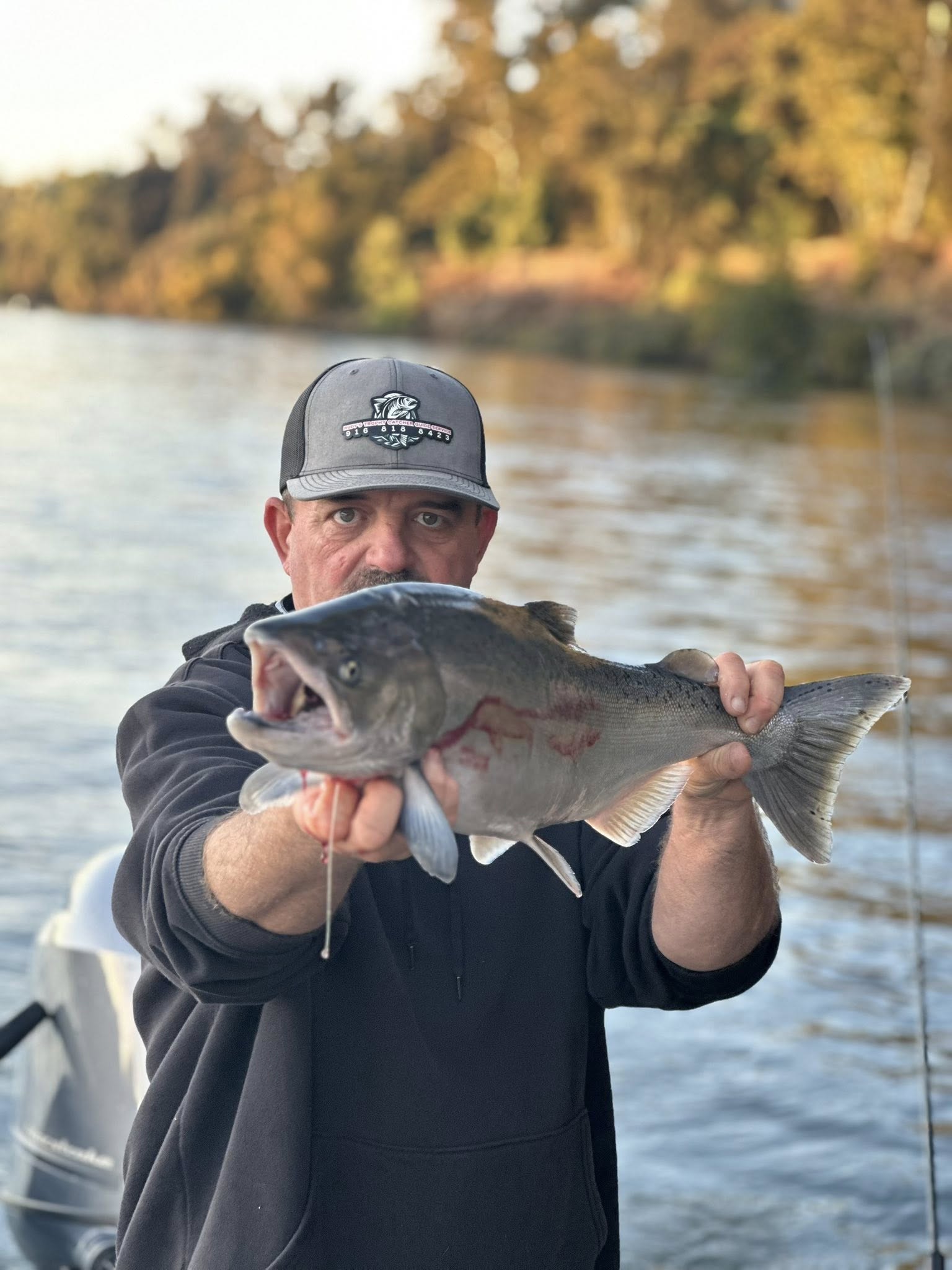 Stimulating fishing reward with a beautiful Chinook salmon
