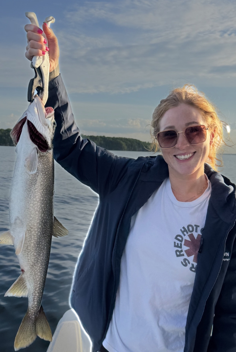 Beautiful Lake Champlain Lake Trout makes the day!