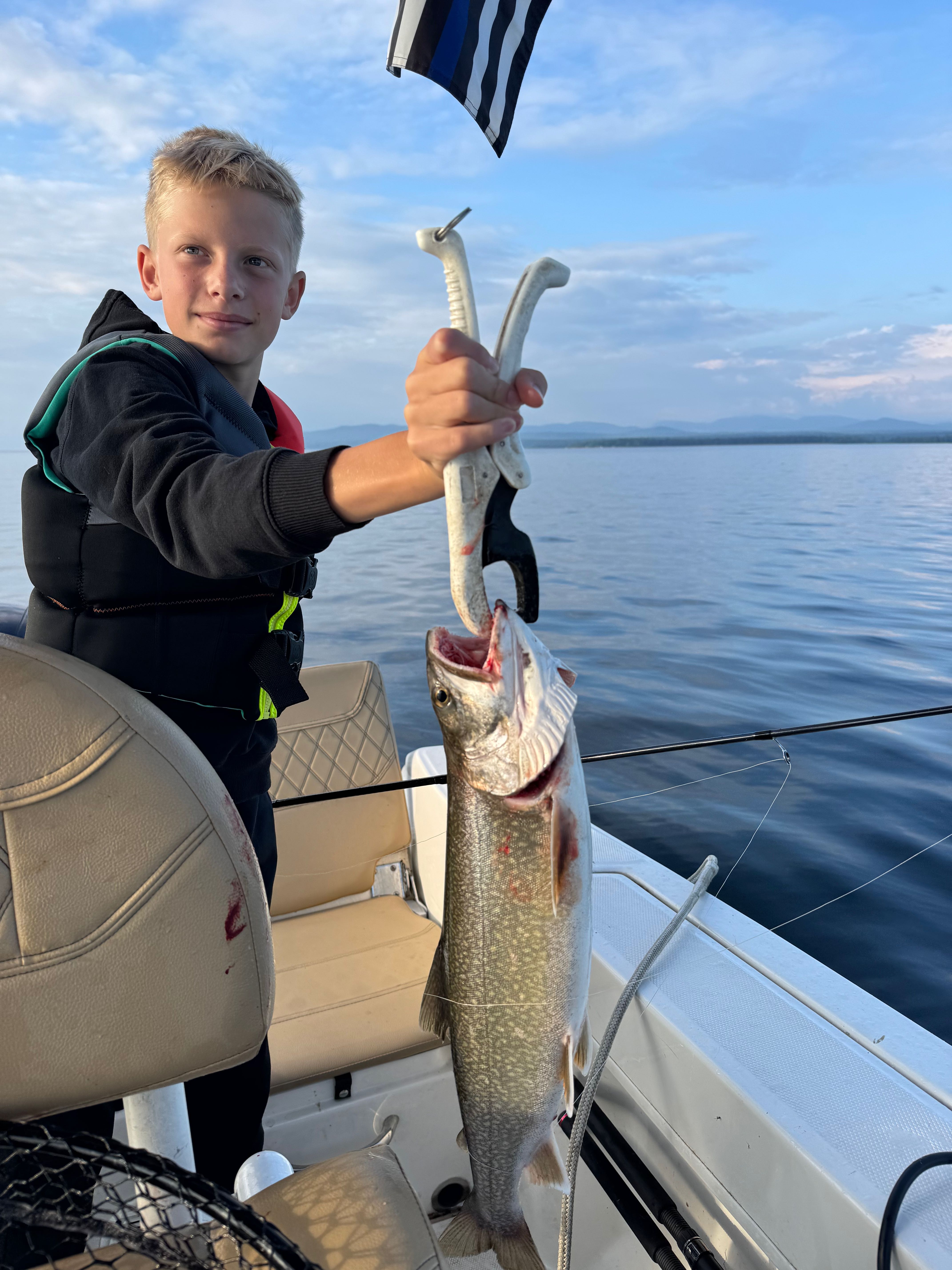 Beautiful Peru NY lake trout makes the day!
