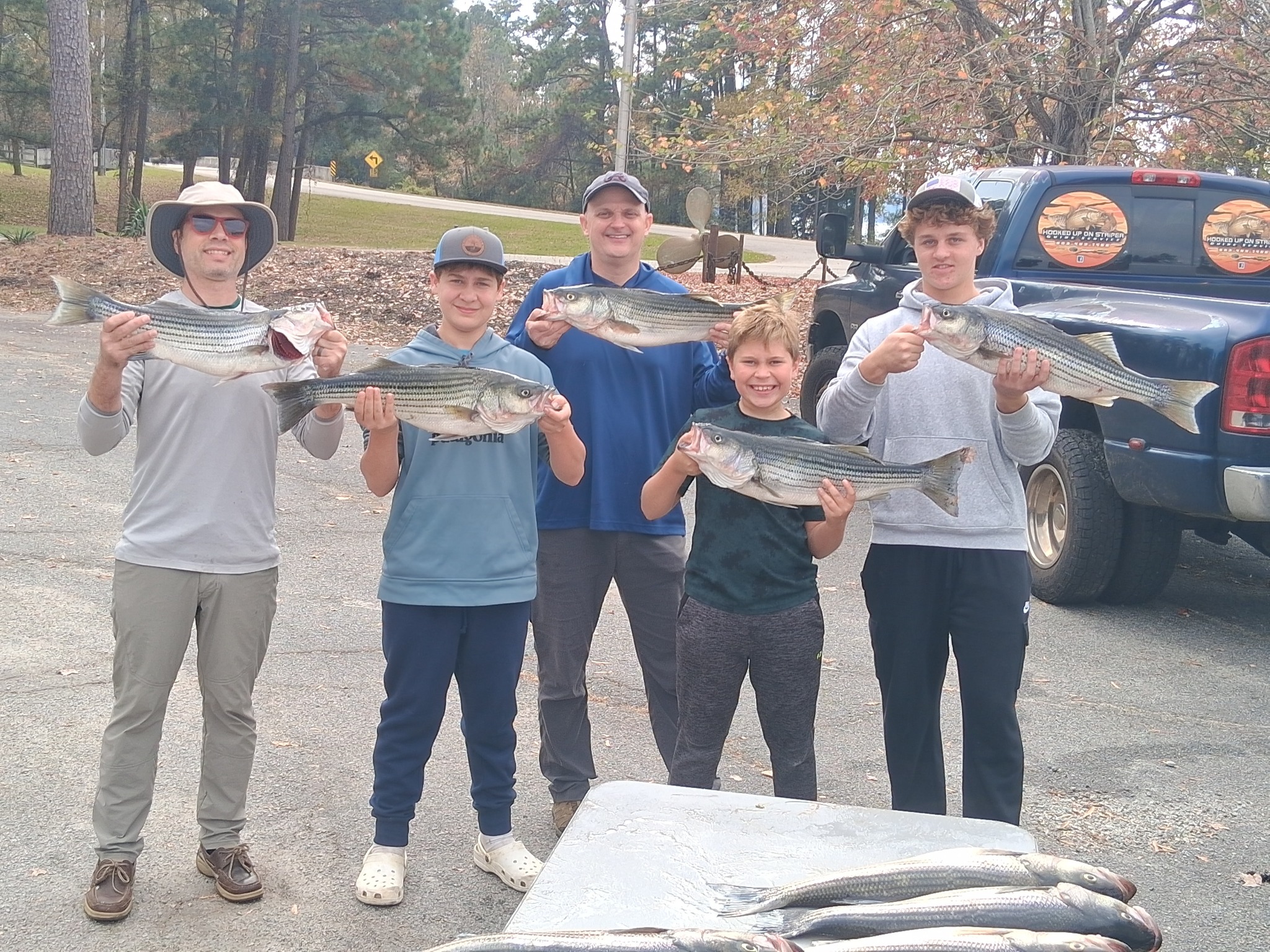 Family Shows off their Striper Catches! - Lexington, SC.