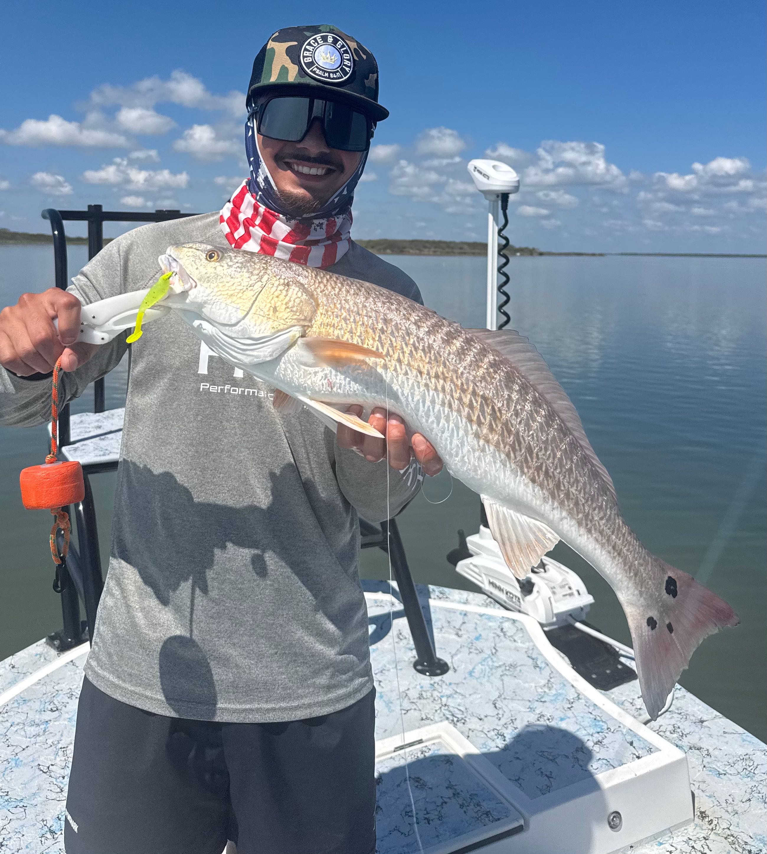 Beautiful Rio Hondo redfish making the day complete!