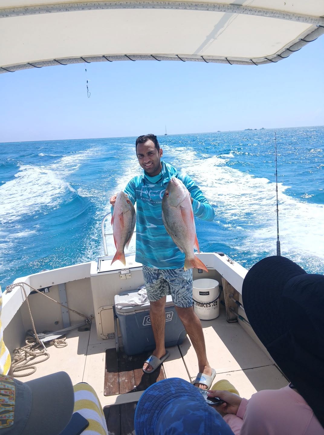 Proud snapper fishing catch.