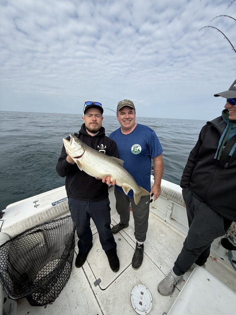 Beautiful Erie PA lake trout makes for perfect fishing success!
