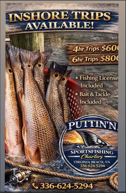 Norfolk redfish action with Puttin'N Sportfishing Charters!