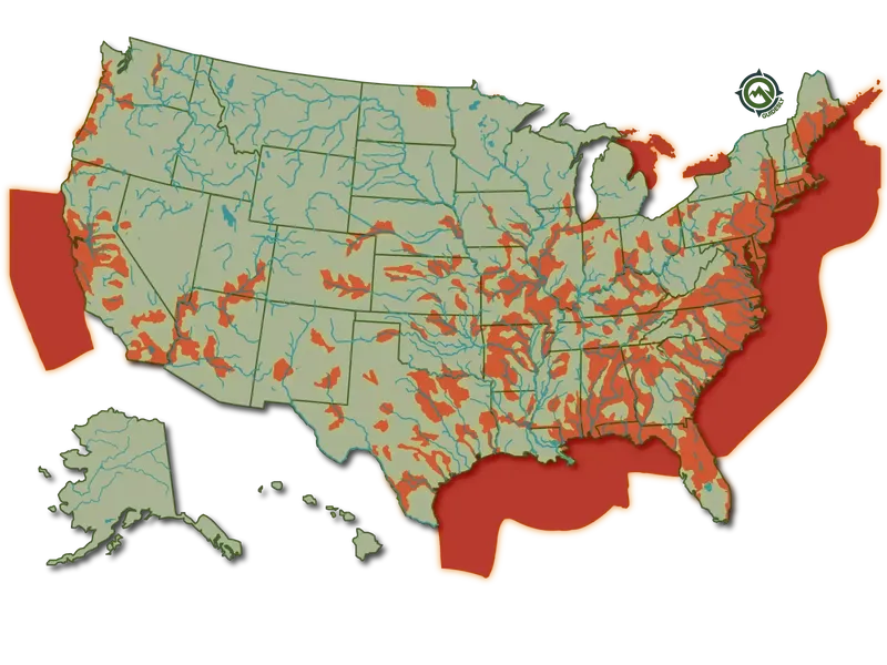 Striped Bass habitat distribution
