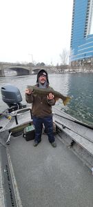 A lone angler fishing in Michigan