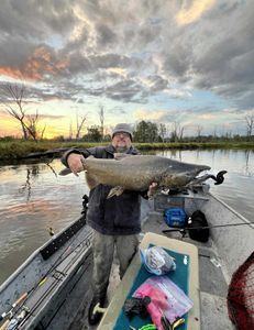 Photograph of a sea trout being caught while fishing in Wyoming