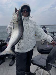 Two people fishing in California