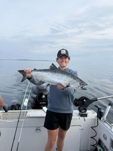 Chinook salmon caught while fishing in Michigan