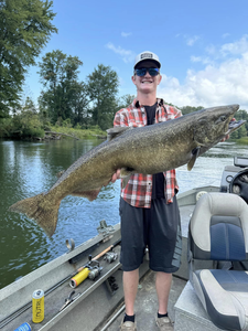 Angler with 42-inch fish in Michigan