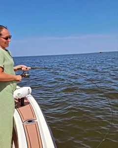 Angler enjoying a fishing trip in North Carolina