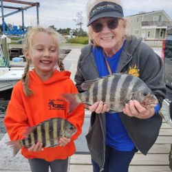Two sheepshead fish caught in North Carolina