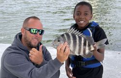 Sheepshead fish caught during a fishing tour in Wanchese