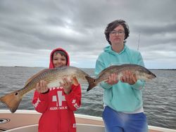 Two large redfish caught in Wanchese, North Carolina