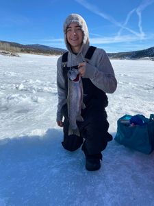 Photograph of a Rainbow Trout caught while fishing in Rifle, Colorado