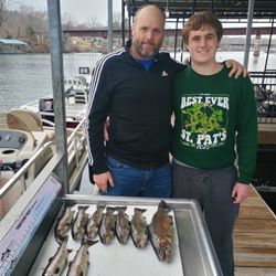 Fisherman catching 4 pink salmon in Branson