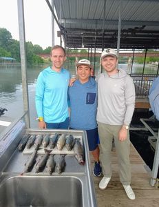 Trio of anglers fishing in Branson