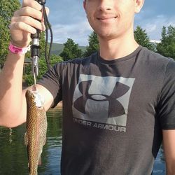A single rainbow trout fish caught in Branson