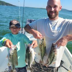 4 Largemouth Bass and Spotted Bass caught while fishing in Missouri