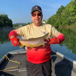 A lone fisherman in Missouri enjoying a great catch